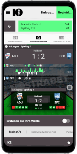 Mobile Live Wetten von 10bet