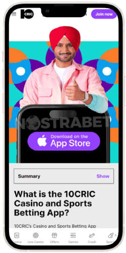 10cric app download on iPhone