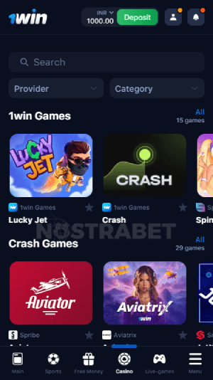 1win casino games