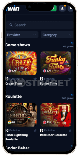 1win ios app live casino