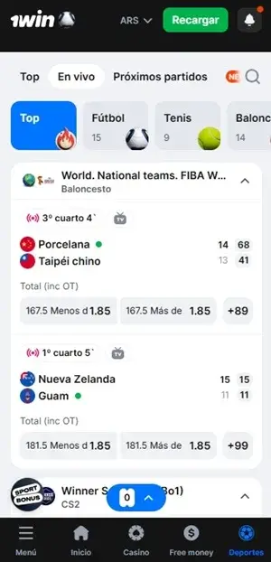 apuestas en vivo 1win
