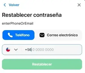 contraseña olvidada 1win