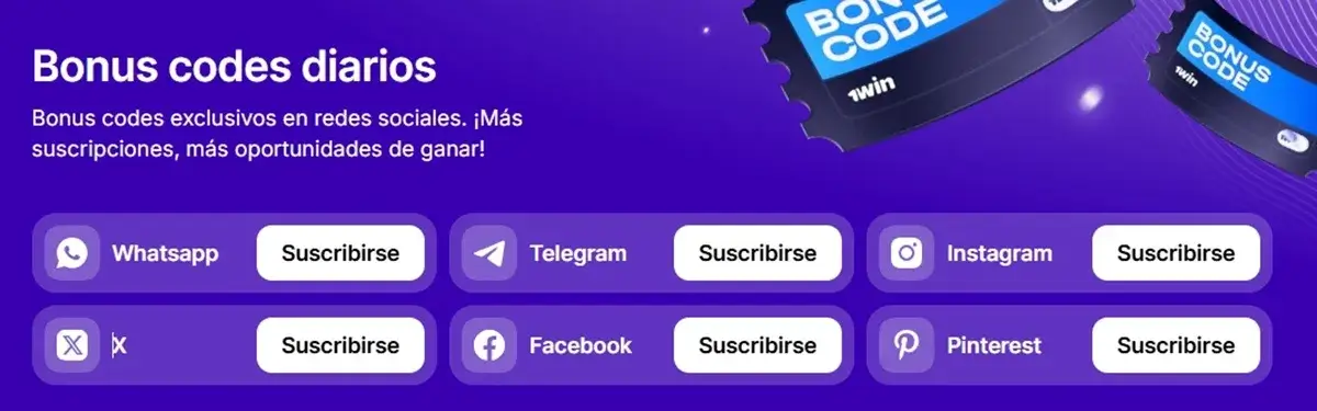 bonificación por redes sociales 1win