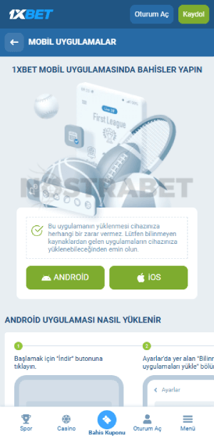 1xbet android uygulama indirme