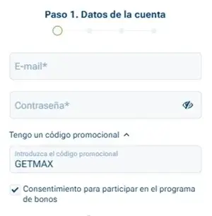 1xbet rellenar el código de bonificación