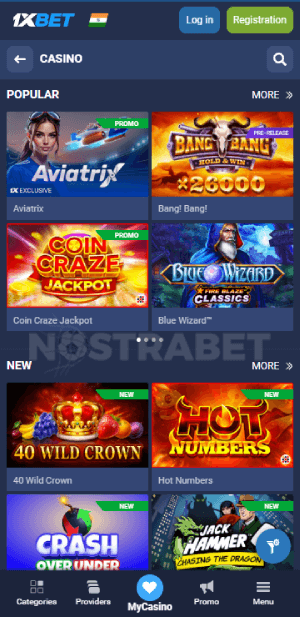 1xbet casino games