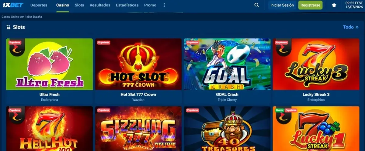 juegos de casino 1xbet