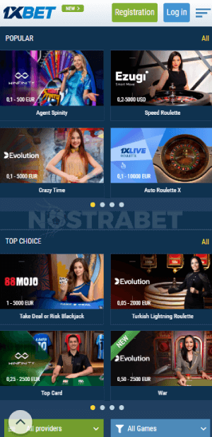 1xbet live casino games