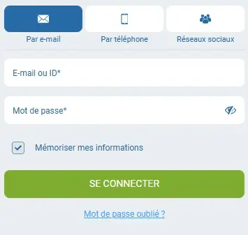 Connexion à 1xbet