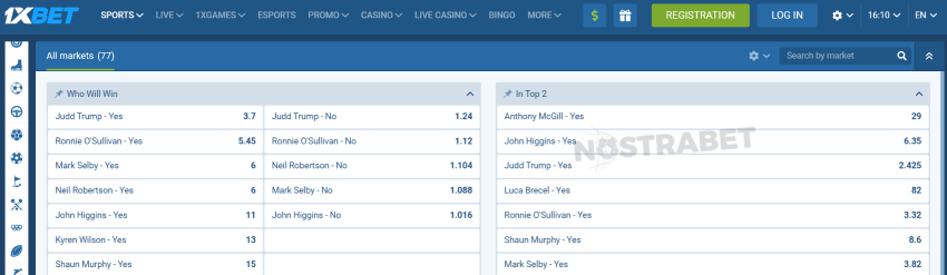 1xbet masters snooker betting