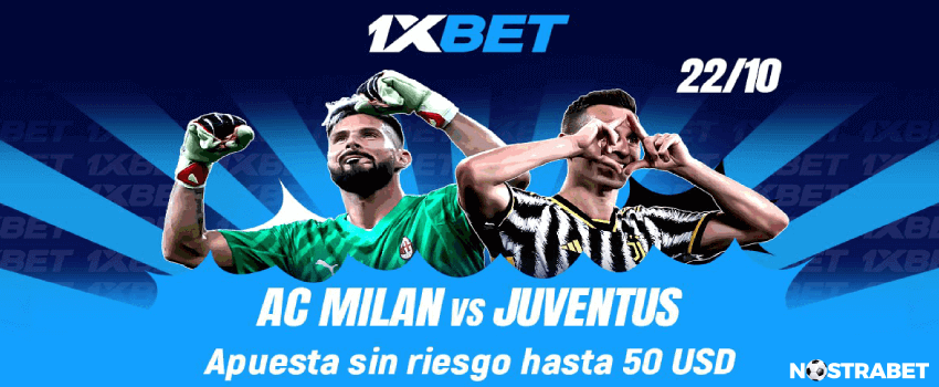 1xBet bono milán x juventus