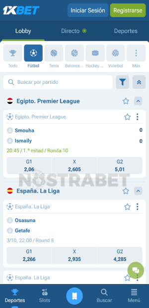 1xbet futbol movil