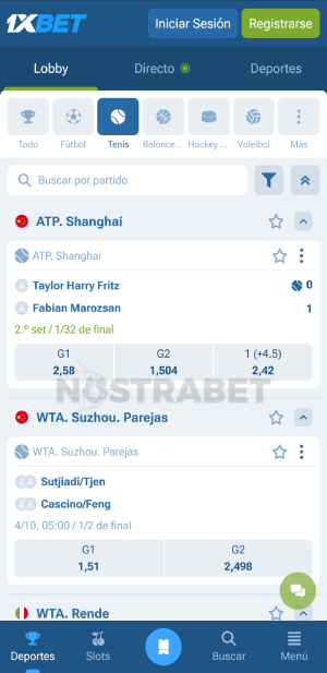 1xbet tenis movil