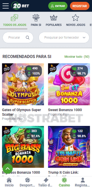 Jogos de casino 20bet