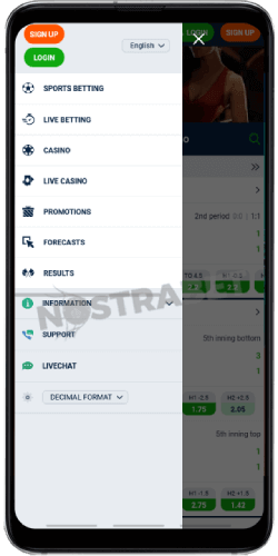 20bet mobile menu