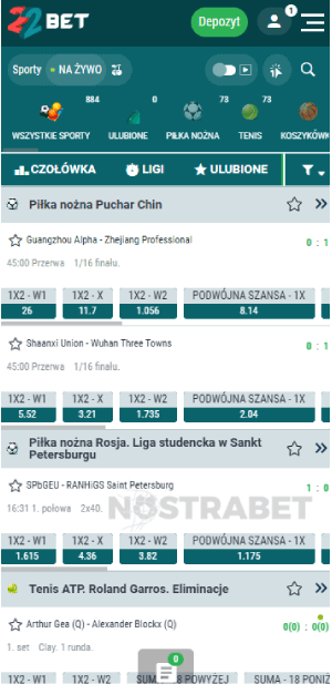 22bet PL zakłady na żywo