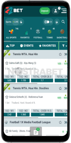22bet android app live events