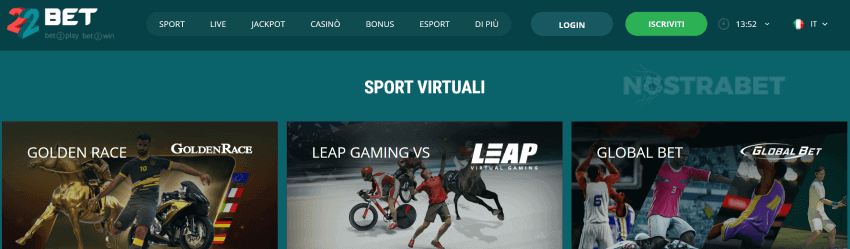 22bet sport virtuali