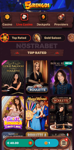 5Gringos live casino mobile