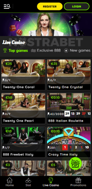 888casino live dealer games