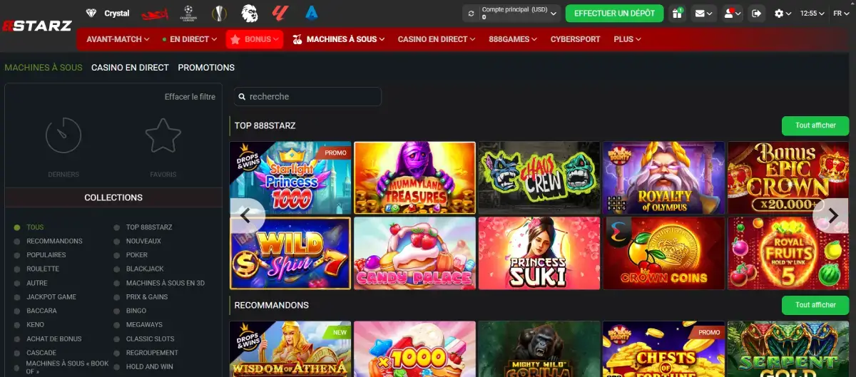 888starz casino page d'accueil