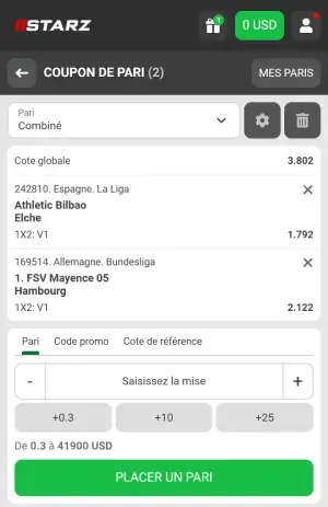 888starz coupon de pari mobile