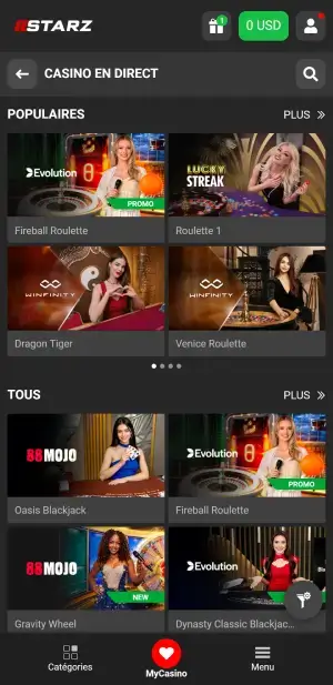 888starz casino mobile en direct