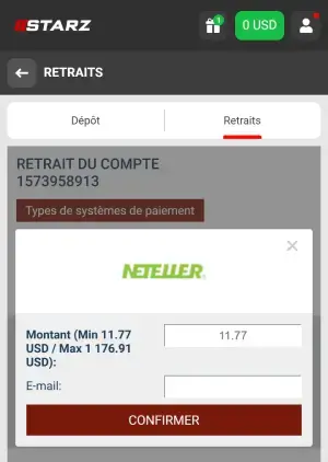 888starz retrait mobile