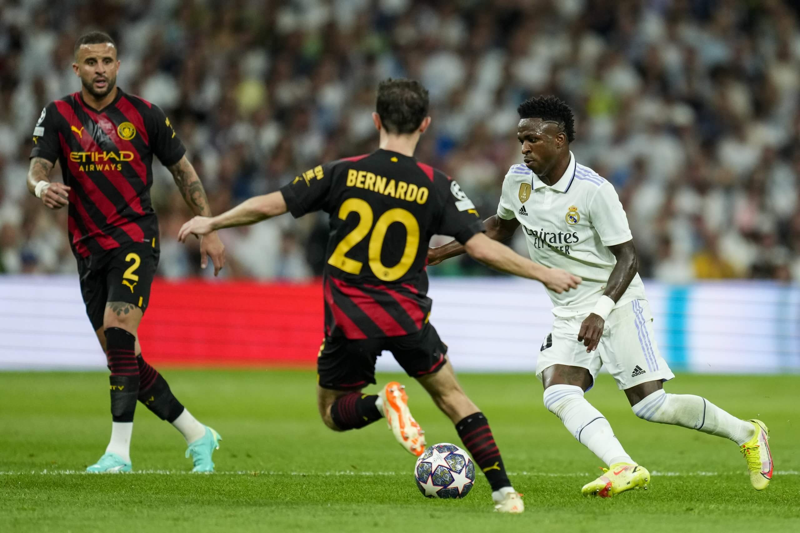 Бернардо, Винисиус, Реал Мадрид - Манчестър Сити