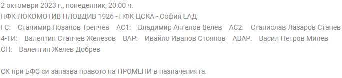 Съдии за 12-ия кръг в efbet Лига