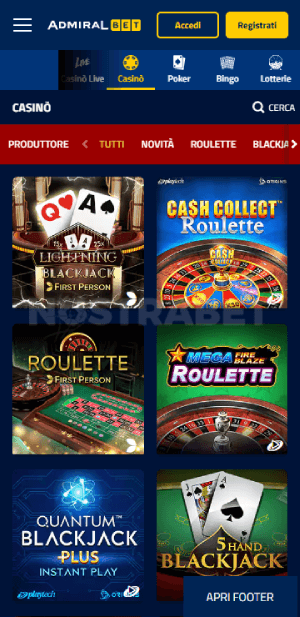 giochi da casinò Admiralbet
