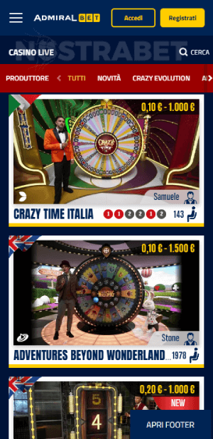 casinò live admiralbet
