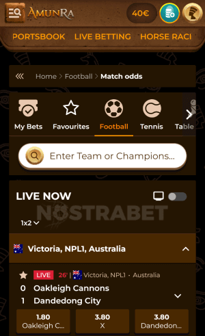 AmunRa live betting mobile