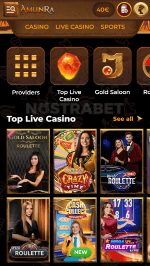 AmunRa live casino mobile