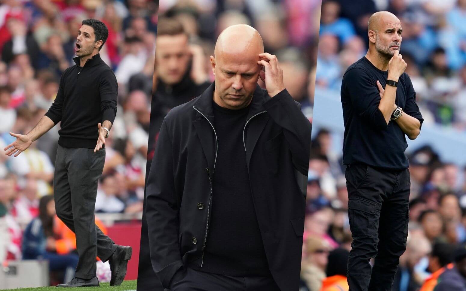 Микел Артета, Арне Слот и Хосеп Гуардиола