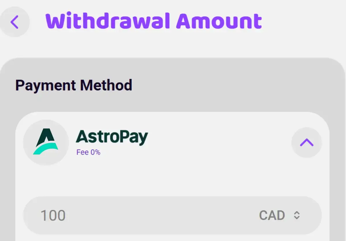 Astropay withdrawals