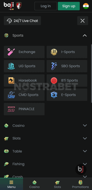 baji.live sports betting categories