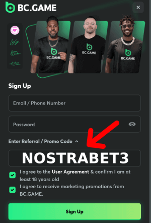 BC Game bonus code enter