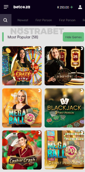 bet.co.za casino games