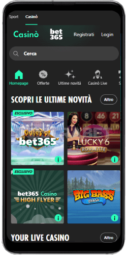 versione mobile del casinò bet365