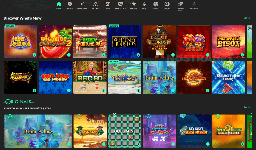 bet365 casino section view