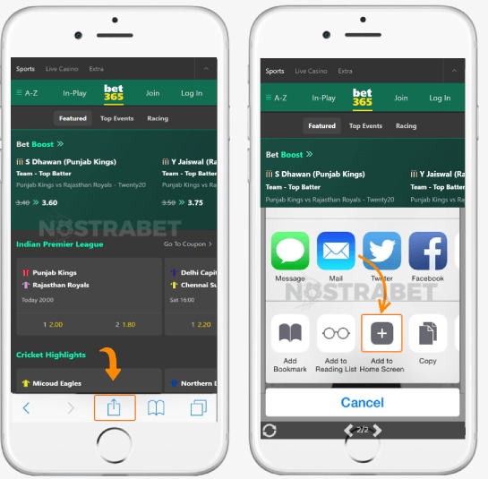 bet365 india - add to home screen ios