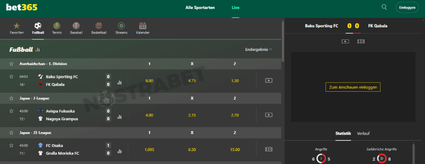 bet365 Live Wetten