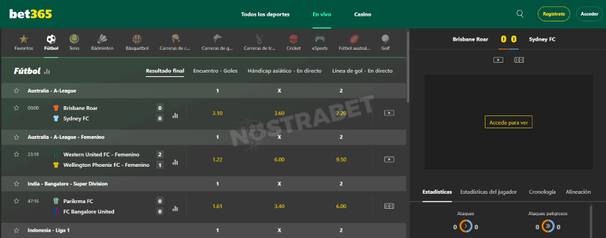 bet365 apuestas en vivo