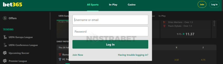 bet365 login desktop