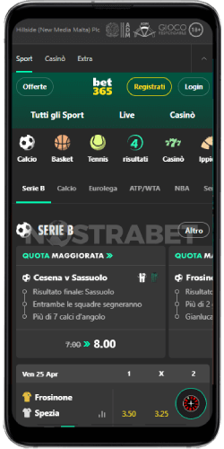 versione mobile di bet365