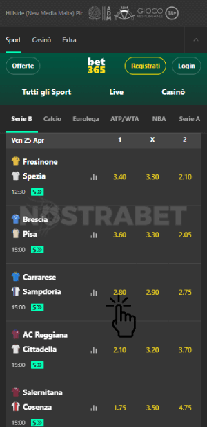 bet365 piazza una scommessa