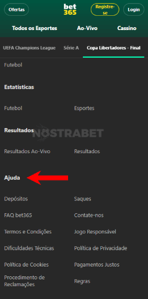 etapas de suporte bet365