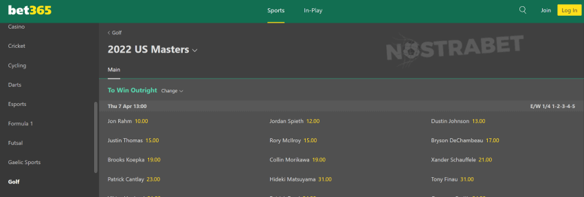 bet365 us masters betting