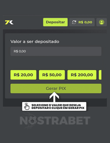 etapas de depósito bet7k